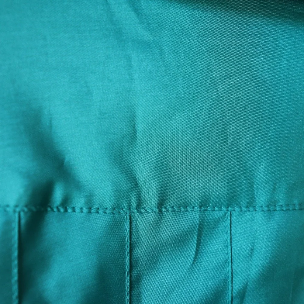 British Mist Vintage ALORNA Teal Women's Raincoat‎ Trench Coat Belted Size 15/16